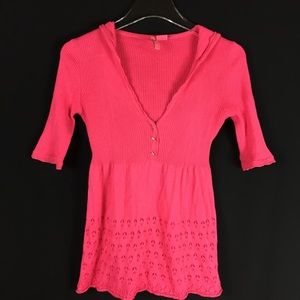 BOSTON PROPER Cute pink babydoll sweater top S